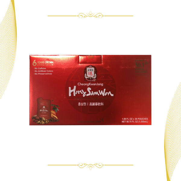 🌿 Hong Sam Won Korean Red Ginseng Drink – 30 Gói x 50ml (1.69 fl oz)