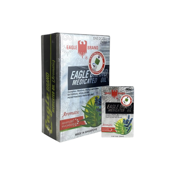 1 Lốc (12 Chai) Eagle Brand Aromatic-Lavender Eucalyptus Medicated Oil – 24ml/Chai (0.8 oz)