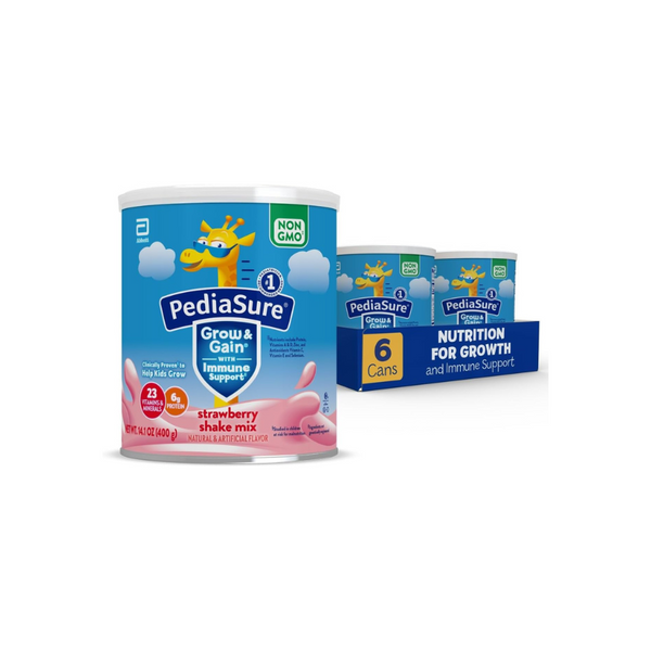 1 Thùng (6 Lon) PediaSure Grow & Gain Shake Mix – Strawberry 400g/Lon (14.1 oz)